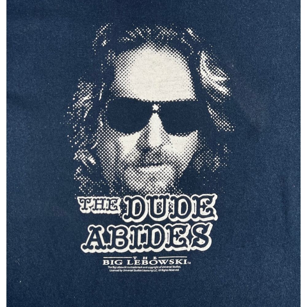 Y2K The Big Lebowski The Dude Abides Movie T-Shirt XL Navy